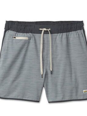 Vuori Mens Banks Short HEATHER GRAY Drawstring Elastic Waist Performance Gym S
